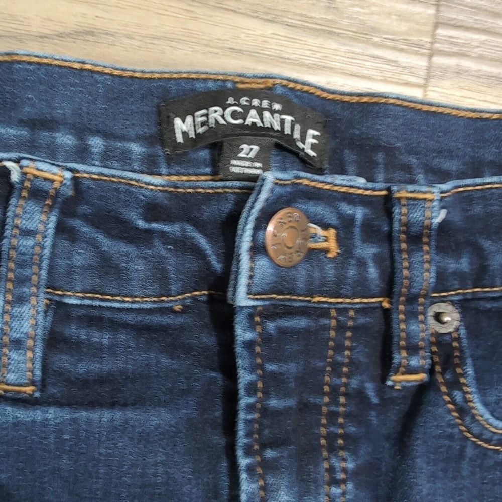 J.Crew Mercantile Womens Jeans Size 28x27 Skinny Medium Wash Blue Denim 1K‎